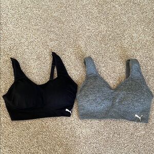 Set of 2 Puma Women's Black and Gray Sports Bras, size M
